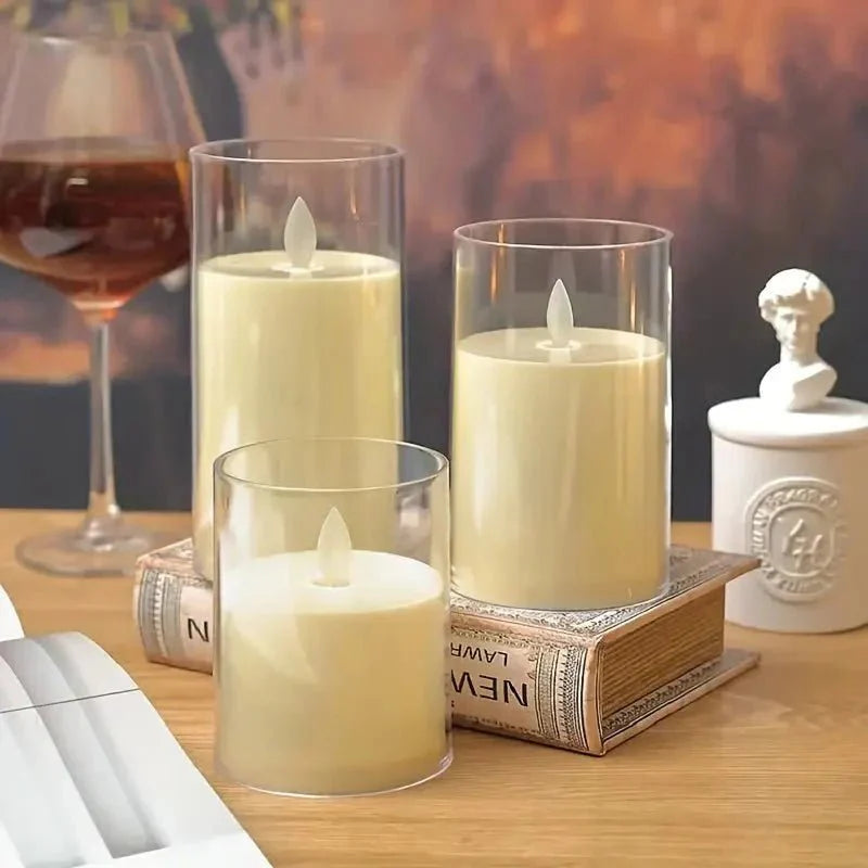 LED candle with remote control & timer in glass design | Kalsten