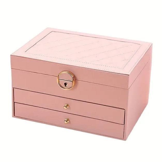 Lockable Multi-Layer Leather Jewelry Box Noxord
