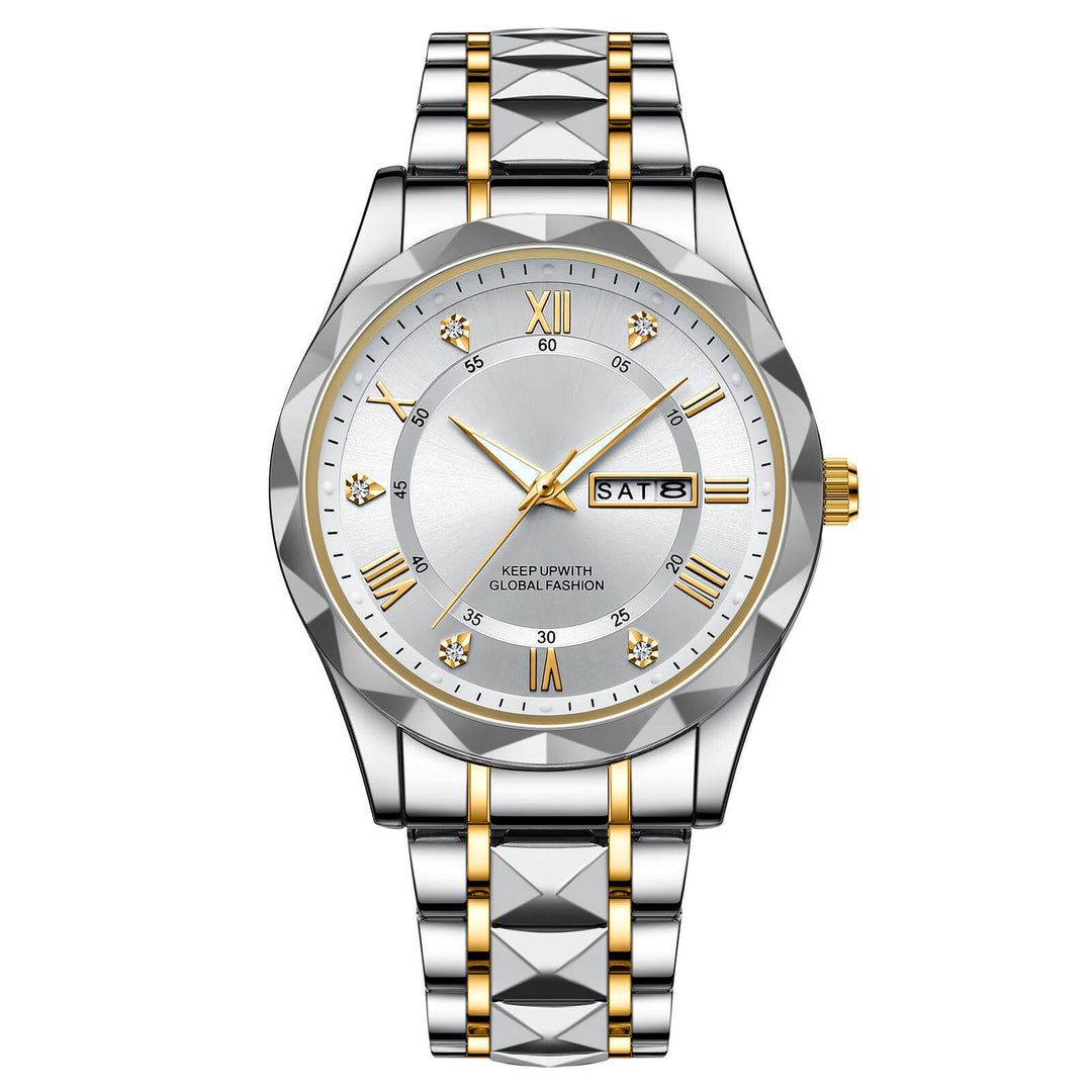 Kalsten | Waterproof Luminous Stainless Steel Two-tone Quartz Men's Watch