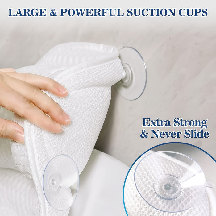 Kalsten | LuxieSpa 4D Luxe Bath Pillow - Breathable Pillow with Neck and Back Support for a Relaxing Bath