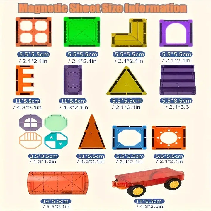 Magnetic Building Blocks Set - Create Endless Adventures with 69 Pieces Kalsten