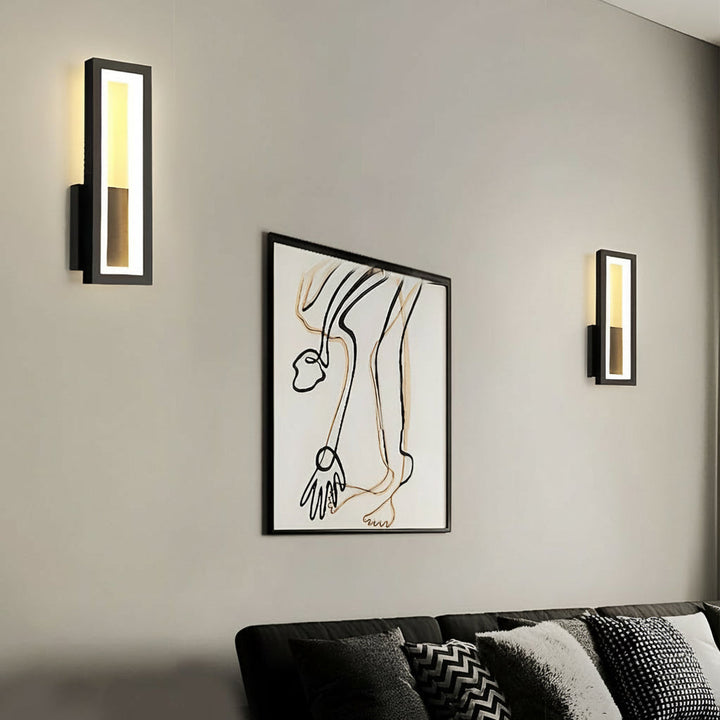Modern Linear LED Wall Sconce – Minimalist Iron & Acrylic Rectangular Wall Light | Kalsten