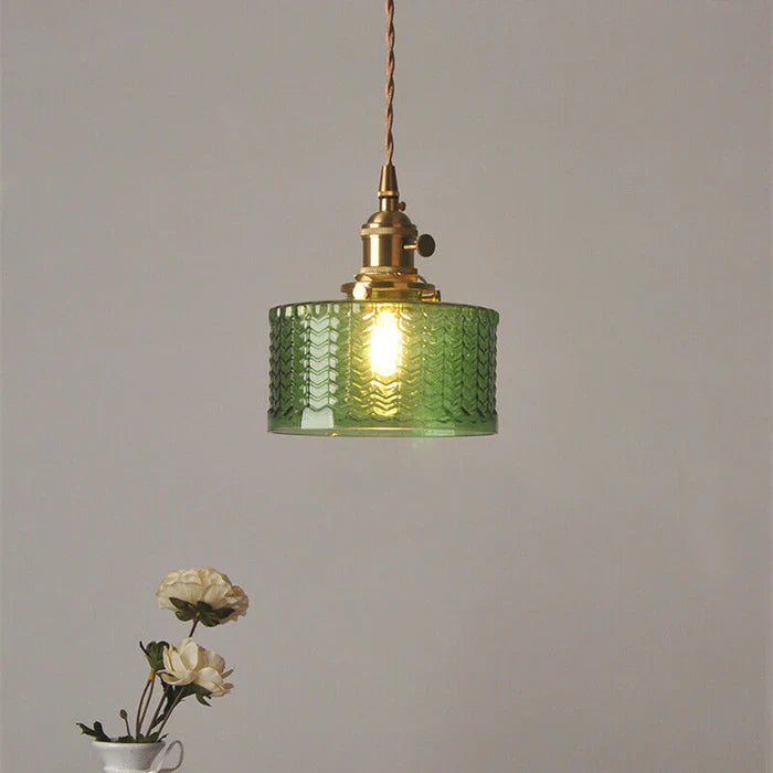 Vintage Stunning Cylinder Glass Pendant Light | Kalsten