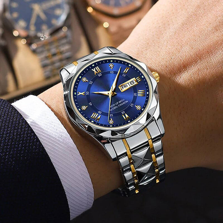 Kalsten | Waterproof Luminous Stainless Steel Two-tone Quartz Men's Watch