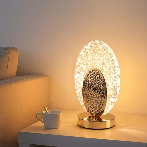Kalsten | Plumalux Table Lamp Peacock Design | Cordless & USB rechargeable | Dimmable LED light | 22×13.5 cm | ABS housing