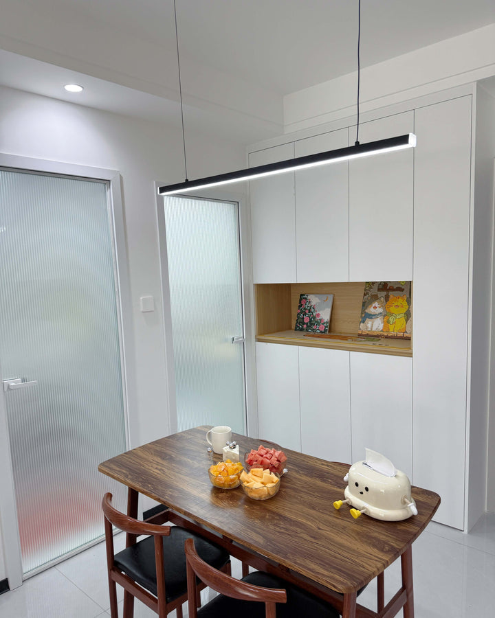 Linear Pendant Light Metal 39 in Adjustable Kitchen Island LED Warm White 3000K-6000K Modern Dining Room Hanging Lamp | Kalsten