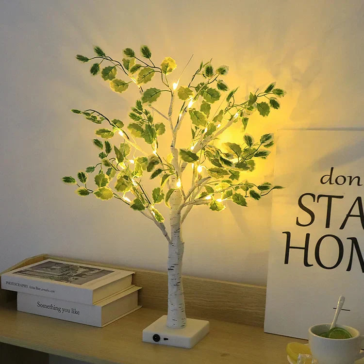 LED Tree Light with Green Leaves Noxord