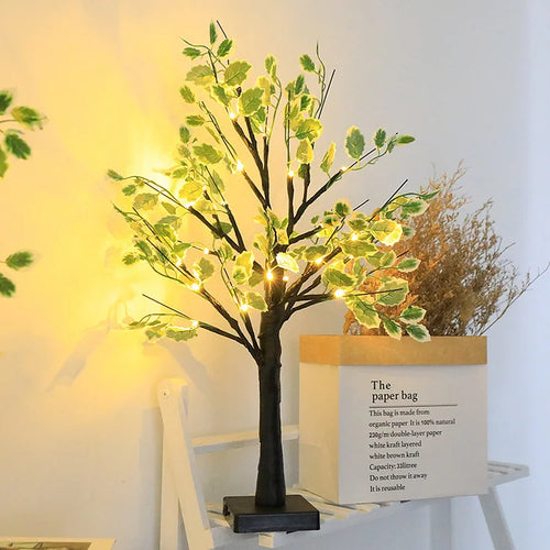 LED Tree Light with Green Leaves Noxord
