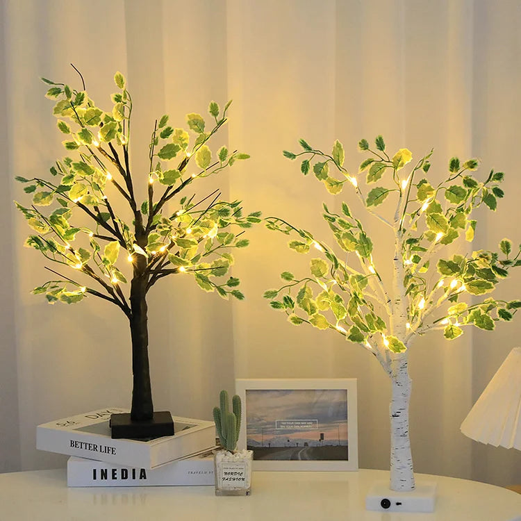 LED Tree Light with Green Leaves Noxord
