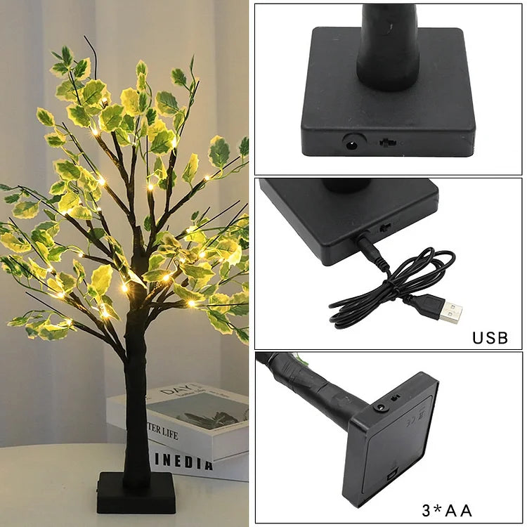 LED Tree Light with Green Leaves Noxord