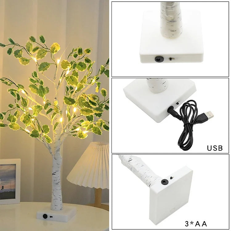 LED Tree Light with Green Leaves Noxord