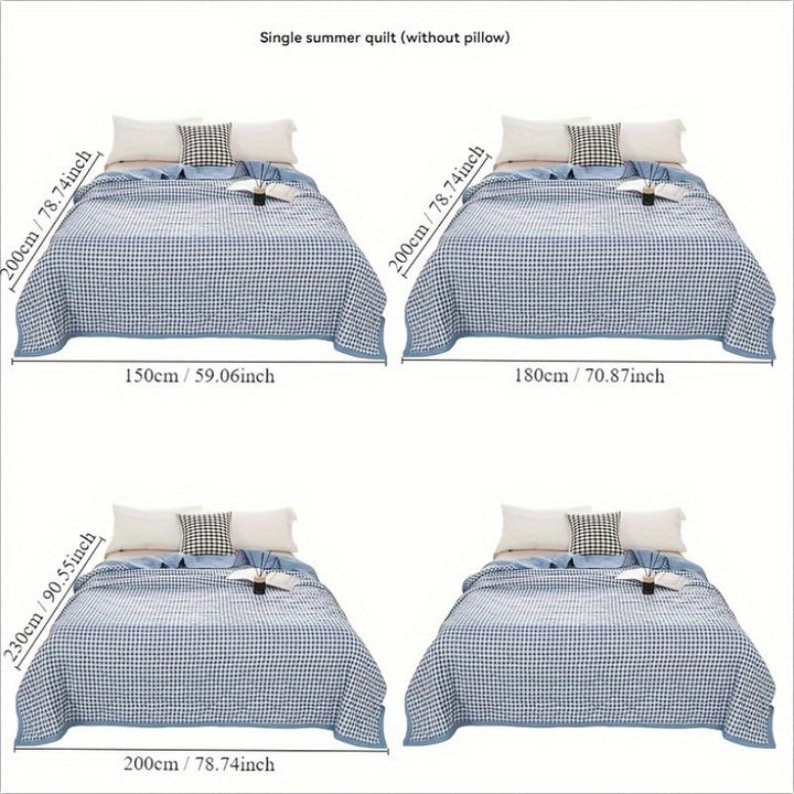 Elegant Preppy Plaid Summer Blanket for Cool Nights Kalsten