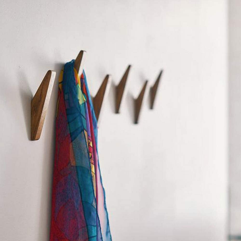 Scandinavian Wooden Coat Hooks – 6 Pack