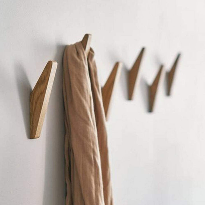 Scandinavian Wooden Coat Hooks – 6 Pack