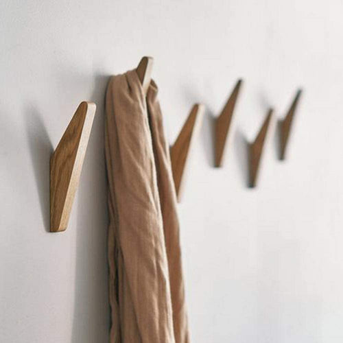 Scandinavian Wooden Coat Hooks – 6 Pack