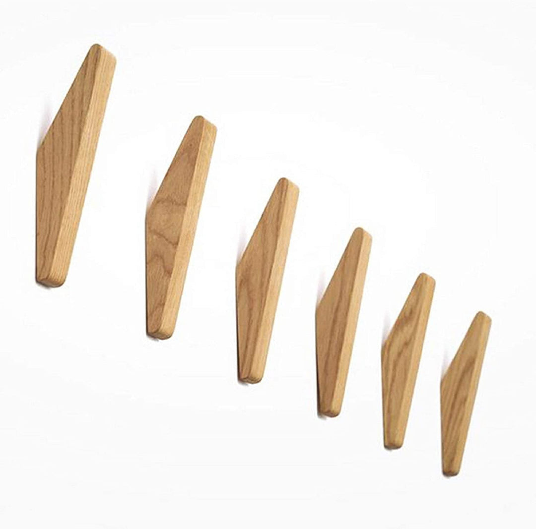 Wooden Wall Hooks Set Nordhaak – 6 Minimalist Coat Hooks Made of Solid Wood | Kalsten