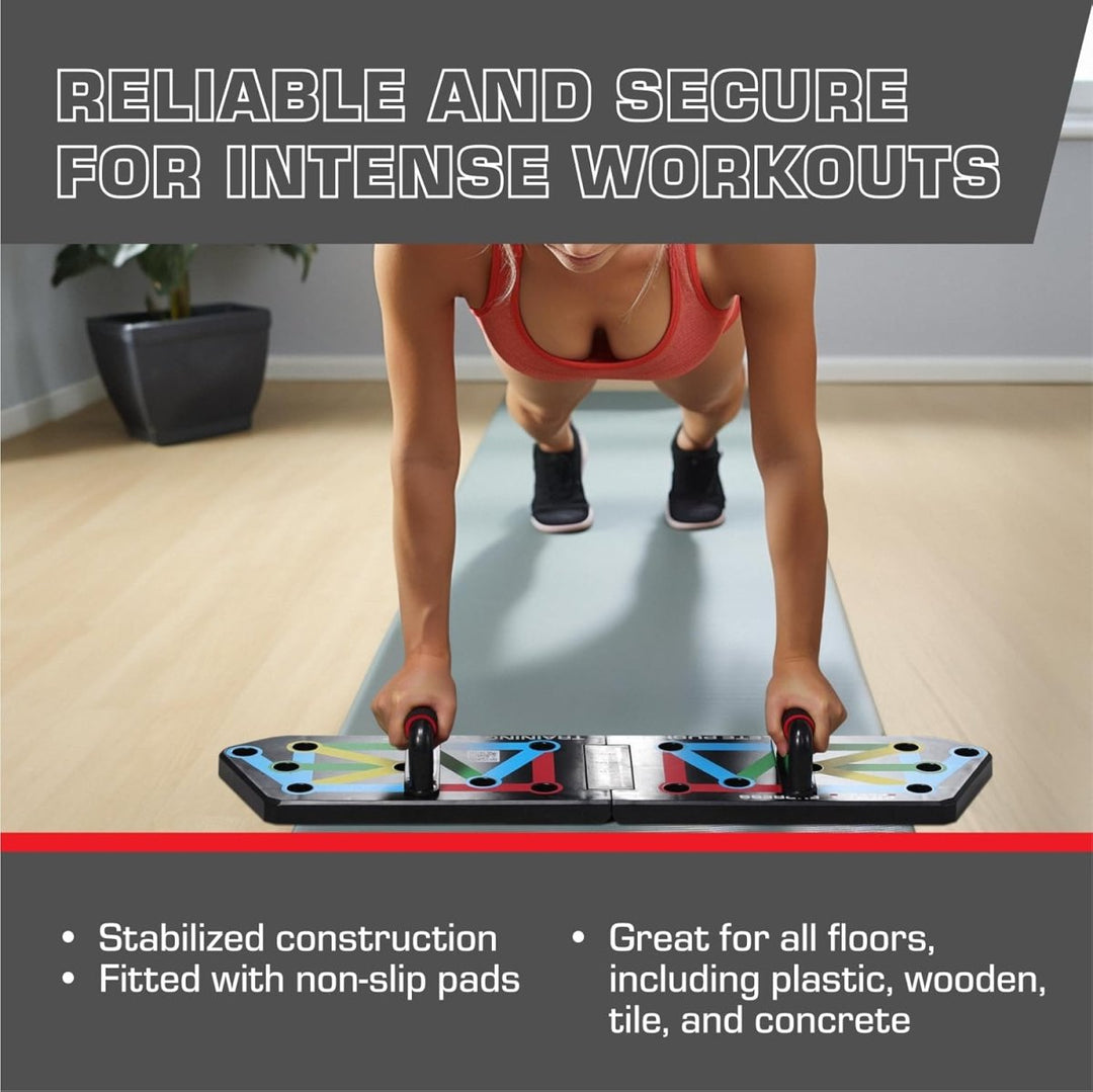 Kalsten | Flexifit Foldable Push-Up Training Board – 30+ Color-Coded Positions – Full Body Strength Workout – Chest, Arms, Shoulders Training