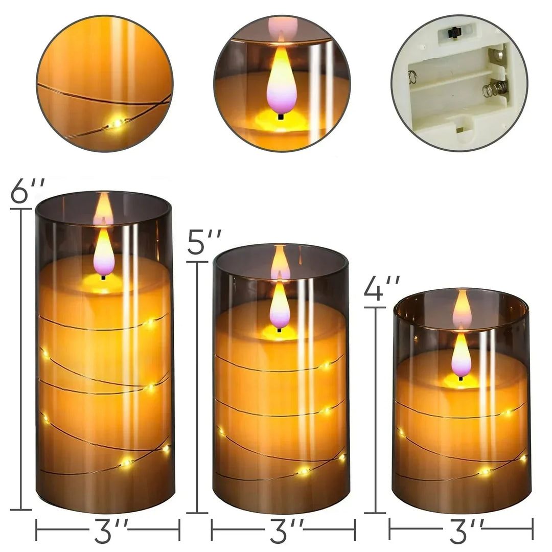 Realistic Flameless LED Candle Set Noxord