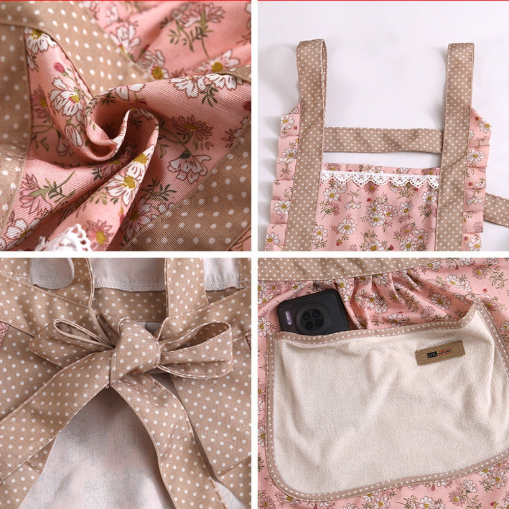 Floral Cotton Kitchen Apron Noxord