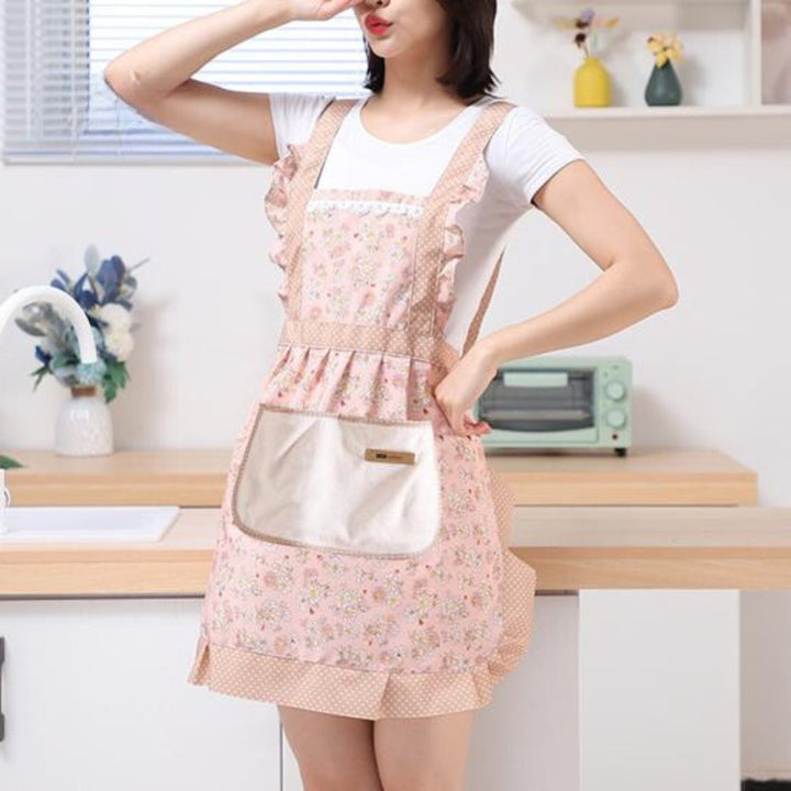 Floral Cotton Kitchen Apron Noxord