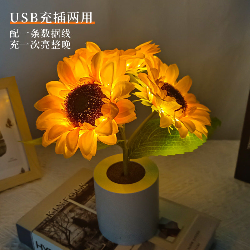 Table Lamp Sunflower LED USB Rechargeable Light | Noxord