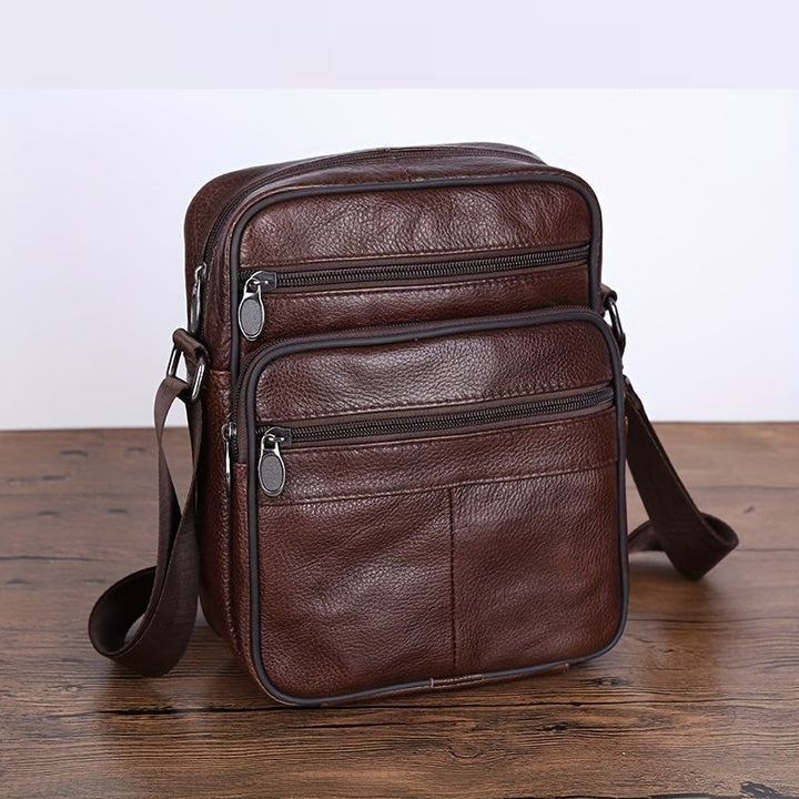 Noxord | Leather Men’s Shoulder Bag – Spacious Cowhide Bag with Adjustable Strap