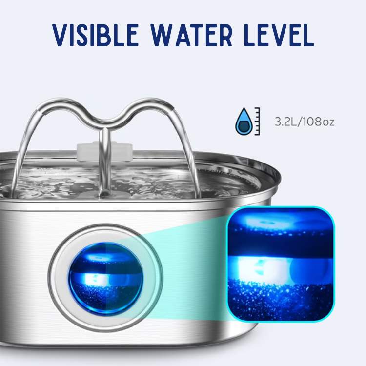 Kalsten | Cat Water Fountain made of Stainless Steel – Quiet, Hygienic and BPA-free – 2L Capacity