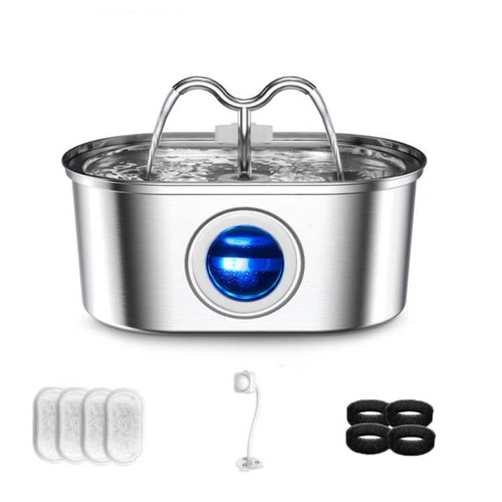 Kalsten | Cat Water Fountain made of Stainless Steel – Quiet, Hygienic and BPA-free – 2L Capacity