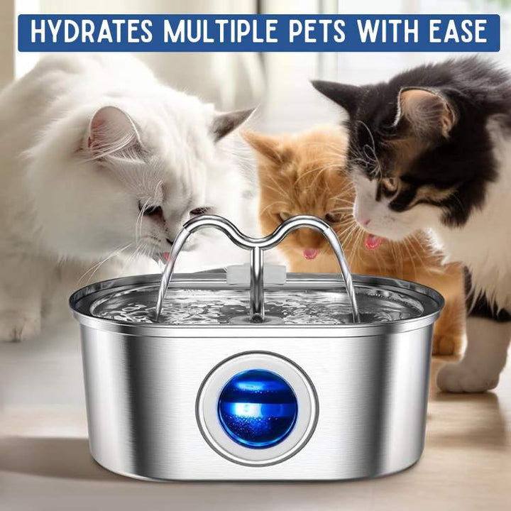 Kalsten | Cat Water Fountain made of Stainless Steel – Quiet, Hygienic and BPA-free – 2L Capacity