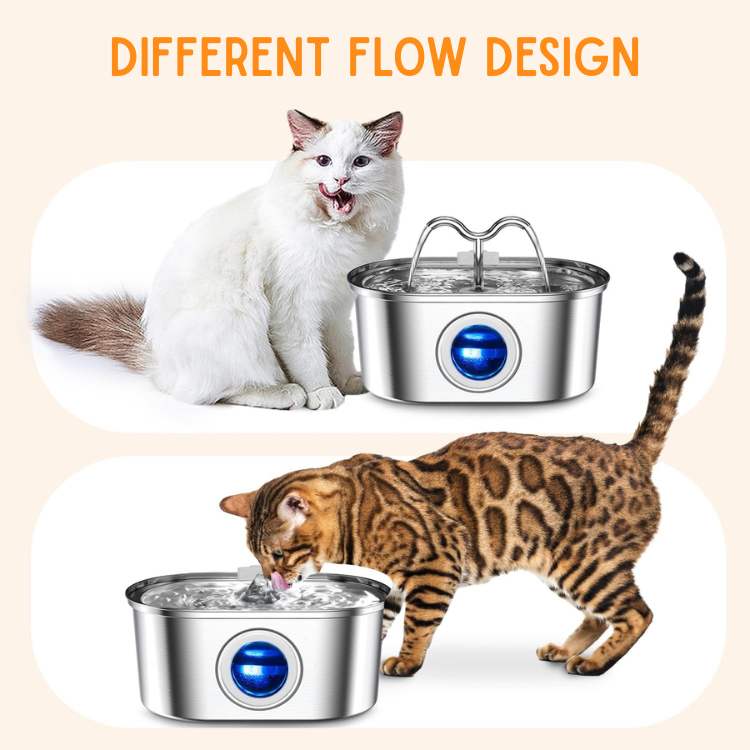 Cats Water Fountain made of Stainless Steel – Quiet, Hygienic and BPA-free – 2L Capacity | Kalsten