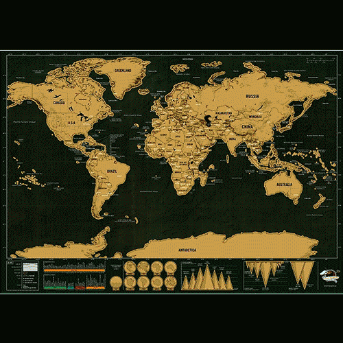 Scratch Off World Map (2 Sizes) | Kalsten