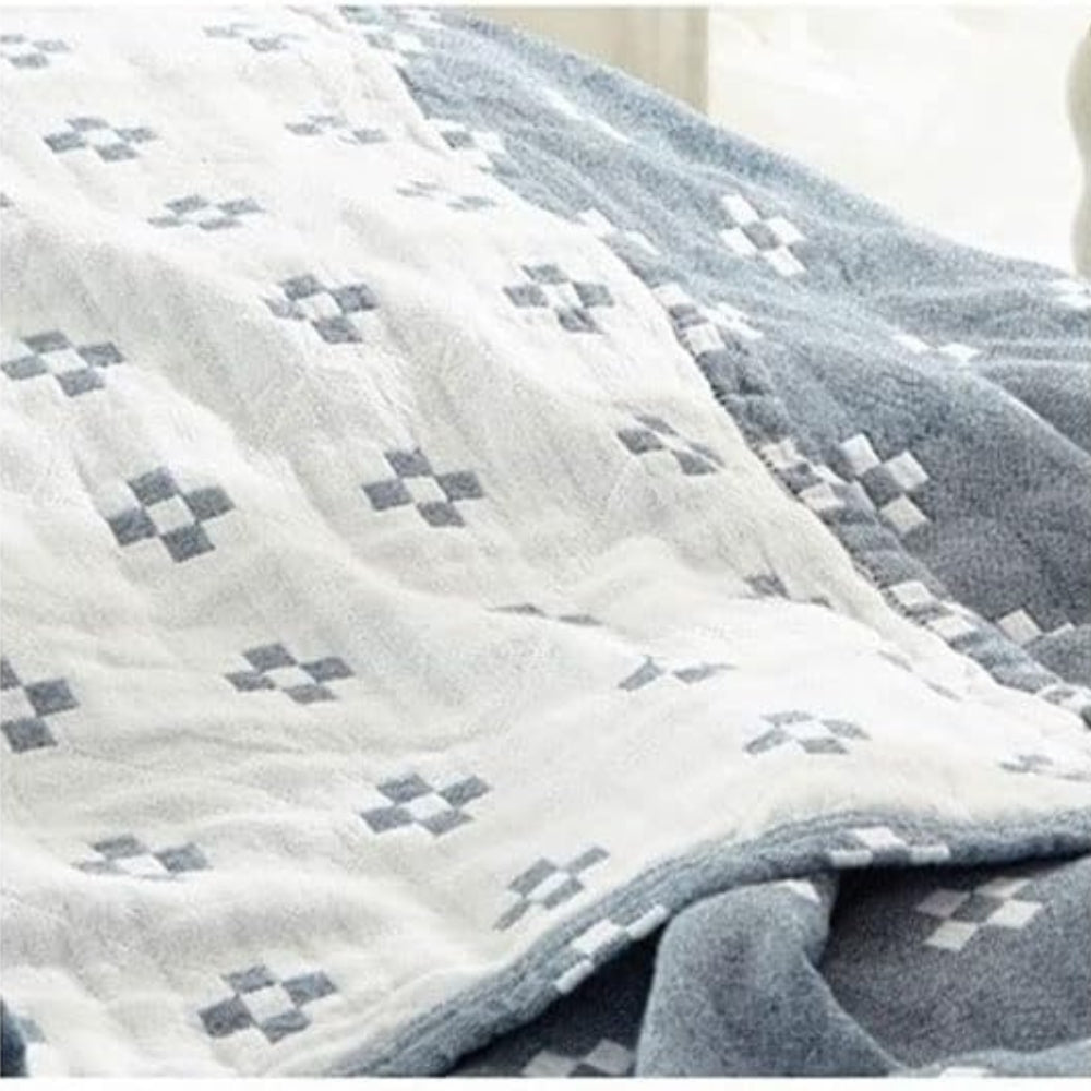 Cotton Geometric Throw Blanket Noxord