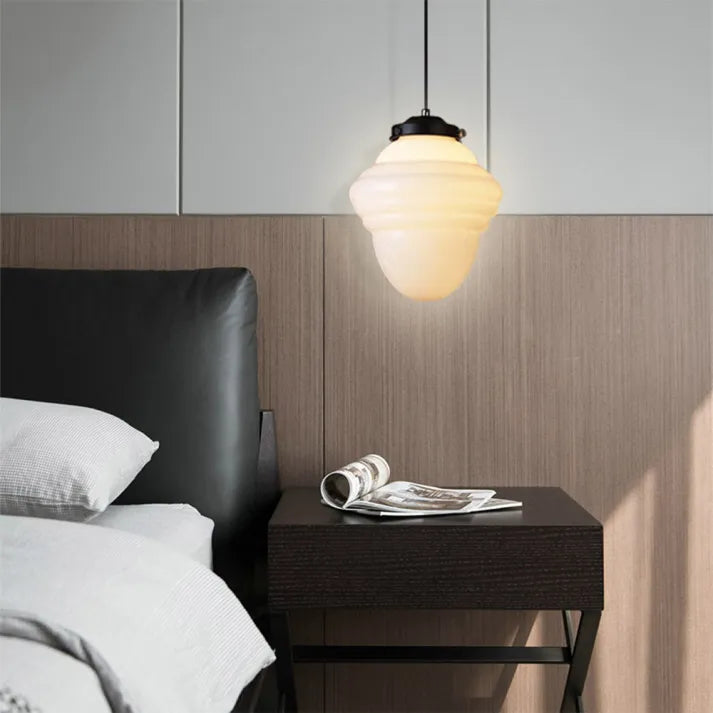 Vintage Geometric Hanging Lamp made of Matte Glass – Retro Pendant Light for Dining Room | Kalsten
