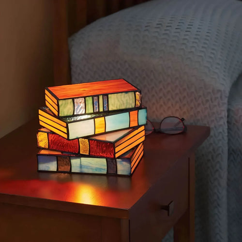 Stained Glass Book Lamp Multicolor | Kalsten