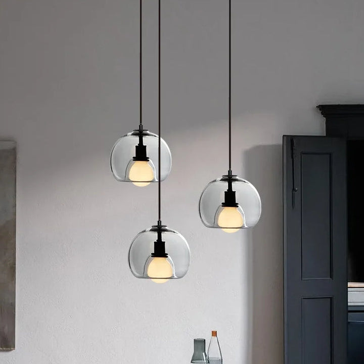 Handblown Stained Glass Orb Pendant Light Lampshade | Kalsten