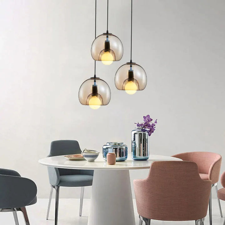 Handblown Stained Glass Orb Pendant Light Lampshade | Kalsten