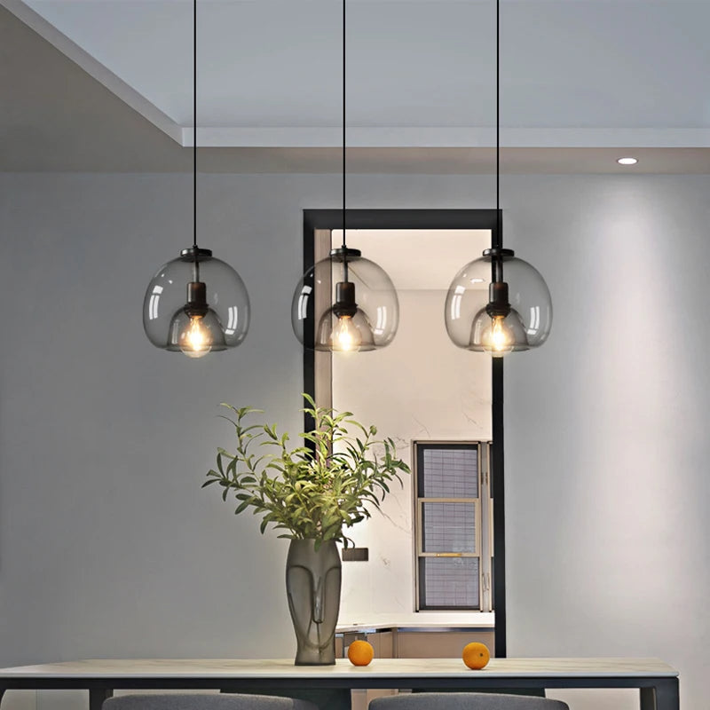 Handblown Stained Glass Orb Pendant Light Lampshade | Kalsten