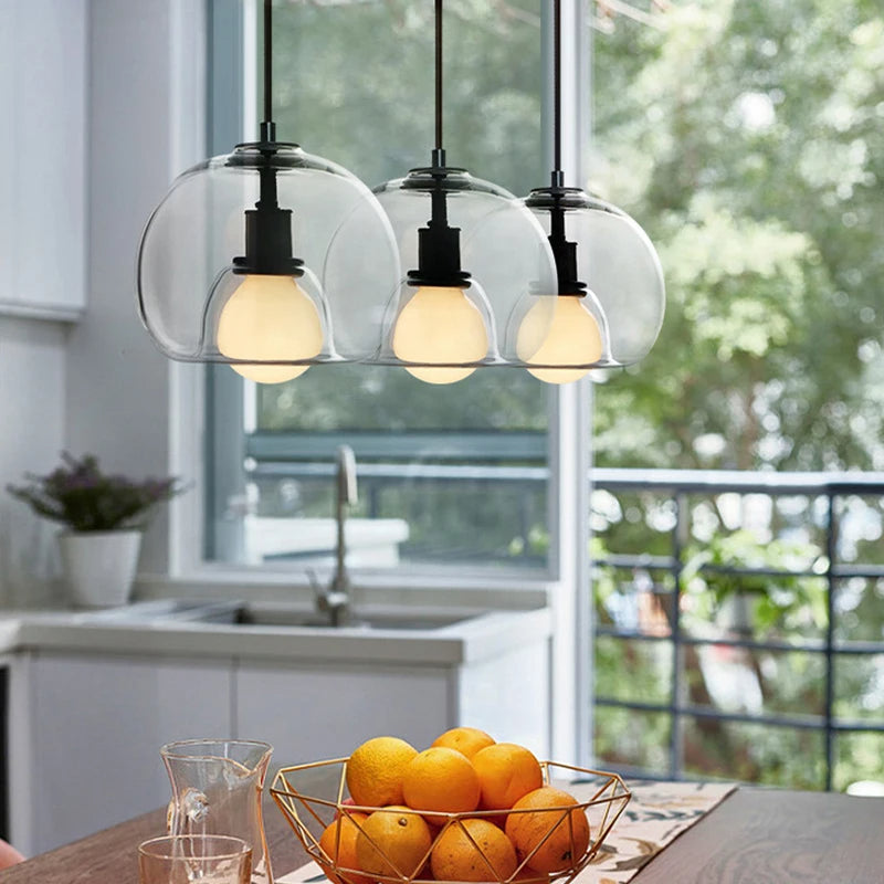 Handblown Stained Glass Orb Pendant Light Lampshade | Kalsten