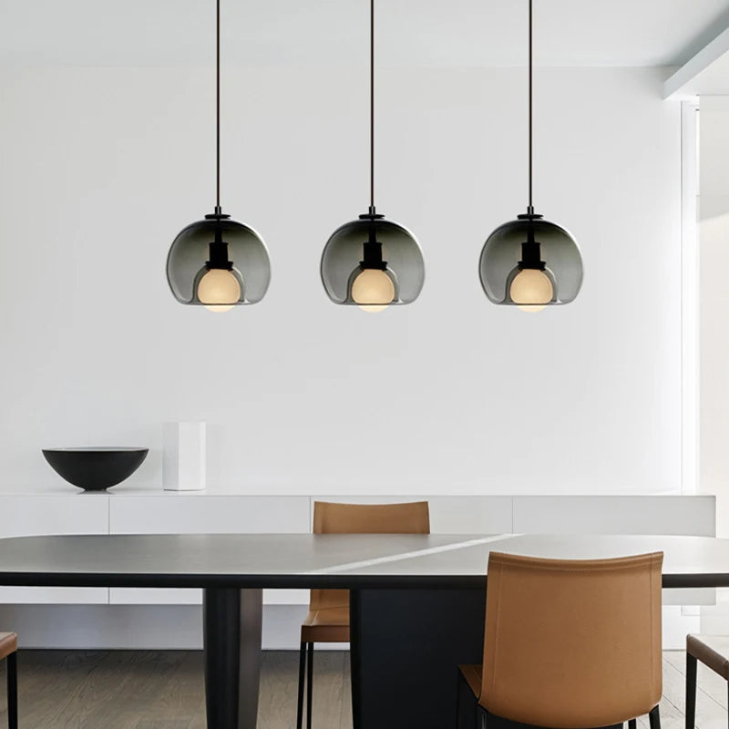 Handblown Stained Glass Orb Pendant Light Lampshade | Kalsten
