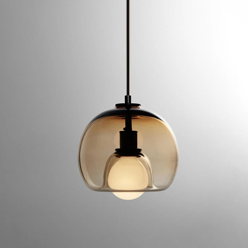 Handblown Stained Glass Orb Pendant Light Lampshade | Kalsten