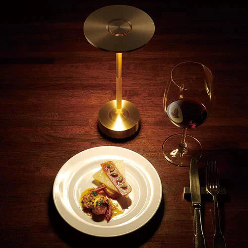Wireless Gold Metal LED Table Lamp Noxord