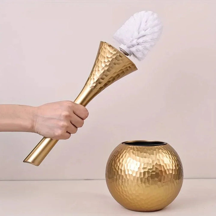 Kalsten | GOLDENLUXE – Sculpted Toilet Brush with Elegant Metallic Design for Modern Bathrooms
