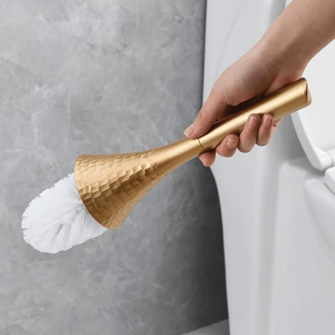 Kalsten | GOLDENLUXE – Sculpted Toilet Brush with Elegant Metallic Design for Modern Bathrooms