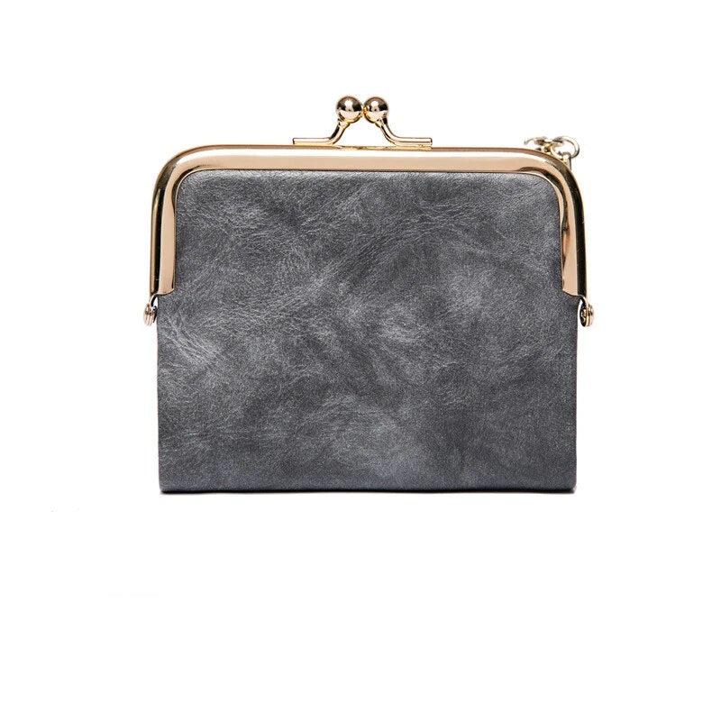 Vintage PU Leather Kiss-Lock Wallet Bag Noxord