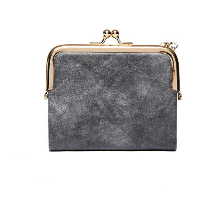 Vintage PU Leather Kiss-Lock Wallet Bag Noxord