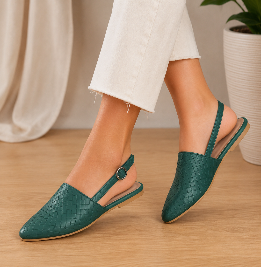 Pointed Toe Flats with Soft Lining and Elegant Finish