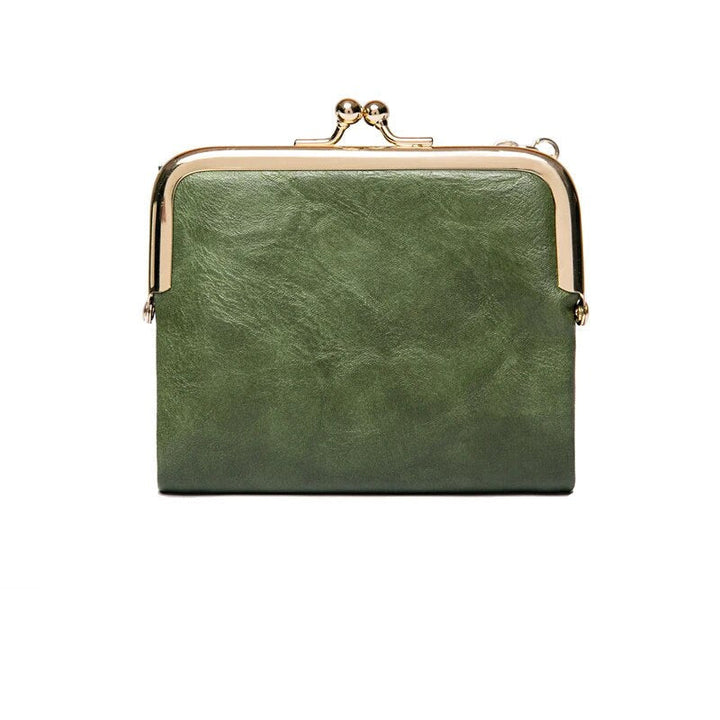 Vintage PU Leather Kiss-Lock Wallet Bag Noxord