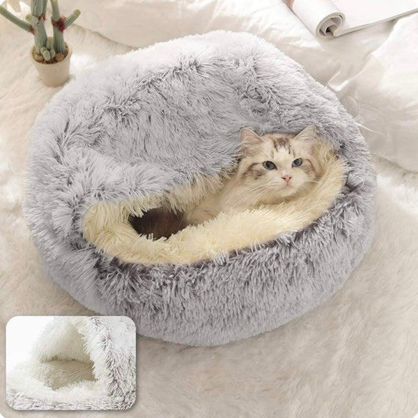 Cat Plush Cave Bed – Cozy Indoor Nest Noxord