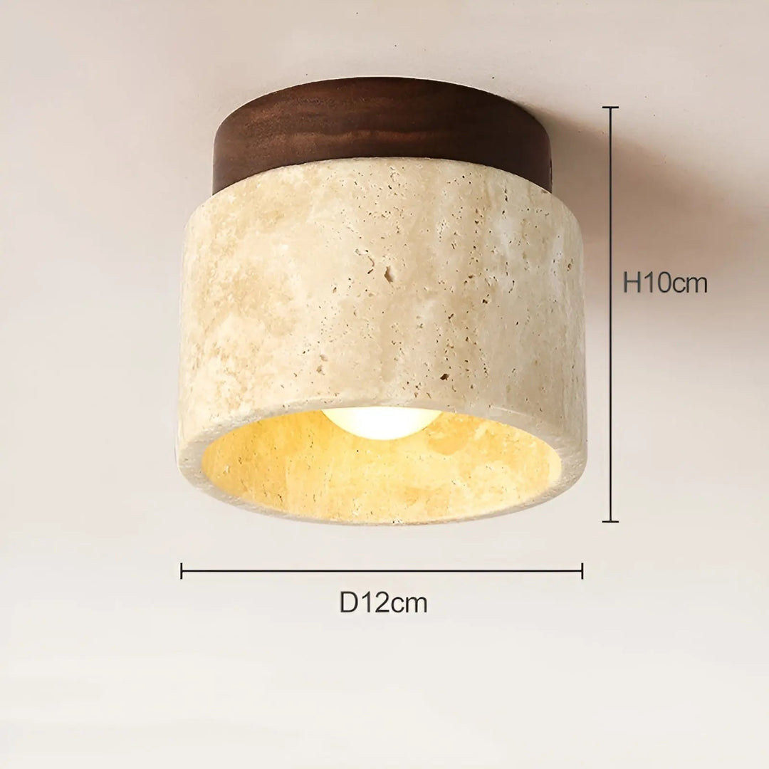Rustic Travertine Ceiling Lamp - TravaGlow | Kalsten