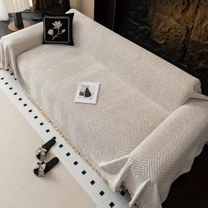 Herringbone Pattern Protective Sofa Cover Kalsten
